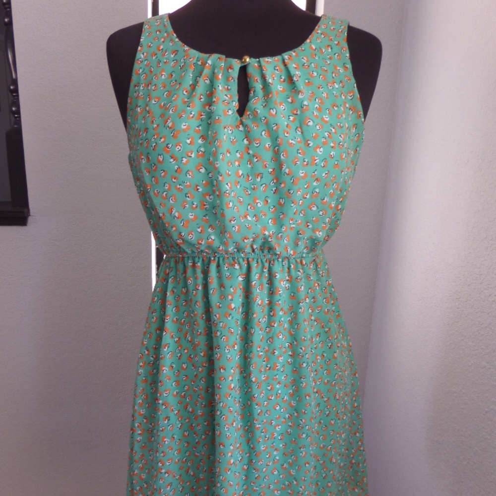 DELIRIOUS LOS ANGELE Size M Green and Orange DRESS